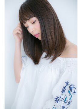 カバーヘア イヴ 戸頭店(COVER HAIR EVE) 大人可愛いダークカラー♪前下がりセミディY戸頭20代30代40代