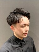ビジネスツーブロックショート ナチュラルパーマ アップバング
