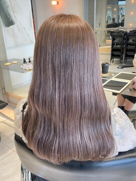 ヘアサロンガリカアオヤマ(hair salon Gallica aoyama) 【荒木依莉亜】大人かわいい透明感ハイトーンピンクベージュ