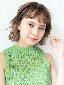 スリール 熊本(suri-ru) ふんわりバンググレージュカラーデザインカラーシルキーベージュ