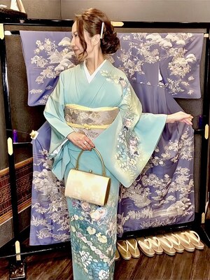 【訪問着・付け下げ訪問着一式レンタル】着付け+ヘアセットもトータルで対応♪