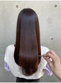 ★斜めバングミディアムヘアグレージュカラーシルキーベージュ★