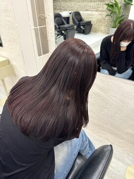 ツキヘア(TUKI hair) ブリーチなし透け感暗めカシスブラウン