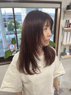 メロウ(mellow) ロングフェイスレイヤー×ピンクカラー