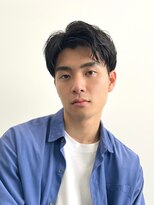 艶センターパートニュアンスパーマダークアッシュ韓国マッシュ