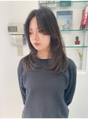 レイヤースタイル顔まわりカットワンカールレイヤー