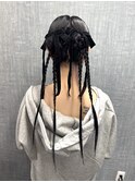リボンヘアアレンジ