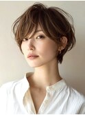 40代50代60代/脱白髪染め白髪ぼかしハイライト/大人ショート