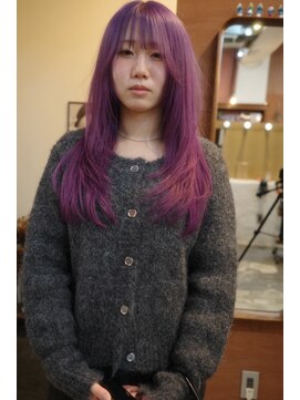 チャプター 問屋町(chapter) 髪質改善顔まわりレイヤーカットワインレッドダブルカラー韓国