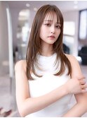 顔周りワンホンレイヤーカット/ミルクティーブロンド/髪質改善