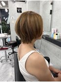 小顔ひし形 レイヤーカット 透明感カラー