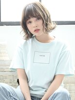 トラ バイ プティパ(Tora by petit pas) 透明感のあるグレージュ×セミウェット外ハネボブ♪♪/前髪