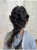 《Aura Beaute京都》ヘアアレンジ ヘアセット キッズ 編みおろし
