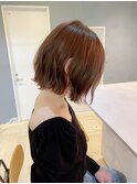 モカベージュ×切りっぱなしボブ【竹中慎治】梅田