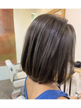 カノープス ヘアアンドメイクアップ(Canopus hair&make up) ボブ×アッシュブラック/細めハイライト/30代/40代/50代