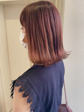 ヘアーデザイン リボン(hair design Ribon) ピンクラベンダー&切りっぱなしボブ