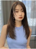 大人ワンカールヘア韓国レイヤーカットチョコレート20代30代