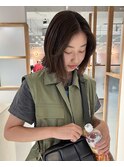 "久保田"フェイスレイヤー切りっぱなしぷつっとボブ前髪なし
