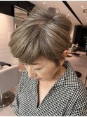 月一メンテナンスはリタッチで充分。白髪ぼかし グレージュ