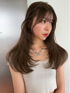 サイン 渋谷(SIGN) レイヤーカットインナーカラーイヤリングカラ一色落ち綺麗表参道