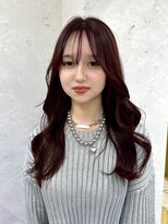 ロンドプランタン 恵比寿(Lond Printemps) シースルー前髪の韓国風くびれヘア　レッドブラウンカラー