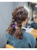 ふわふわツインテールアレンジ パーティお呼ばれに