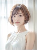 柔らかい雰囲気のナチュラルボブ♪