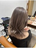魅力倍増カールセミディシアーカラーダークアッシュショートヘア