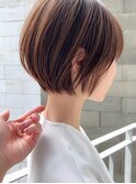 前髪あり小顔つや髪顔まわり簡単スタイリングショートボブS66