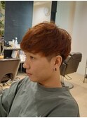 刈り上げマッシュ×オレンジベージュカラー