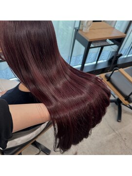 シーン(seen) ピンクカラーチェリーレッドブリーチなしダブルカラー韓国ヘア