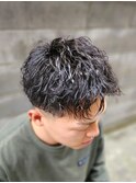 ツーブロック×ミックスアイロンパーマ