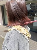 レッド×裾カラー