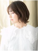 大人可愛いくせ毛風黒髪重めボブパーマA0戸田公園30代40代#10