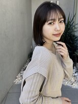 オアシス 表参道(OASIS) 20代30代40代黒髪切りっぱなしツヤストレート前髪韓国風ミニボブ