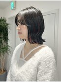 大人ボブ/大人ミディアム/くびれヘア/インナーカラー/池袋