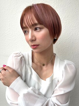 カバーヘア ブリス 北浦和(COVER HAIR bliss) ピンクオレンジ/オレンジベージュ×コンパクトショートp北浦和