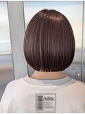 冬の韓国風丸みボブ◎シースルーバング×小顔