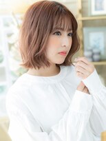 カバーヘア ブリス 北浦和(COVER HAIR bliss)&nbsp;★ミルクティーピンク大人ガーリー外ハネくびれボブ20代30代★2