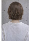 二子玉川/白髪ぼかし/艶ボブ/ウォームベージュ/顔周りカット