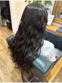 ロングパーマ ウェーブヘア 波巻きパーマ 艶髪 20代30代