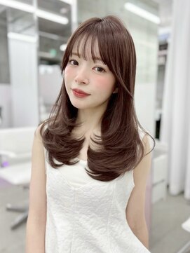 フォンズ(FONS) レイヤーカット ミディアムレイヤー ラテグレージュ