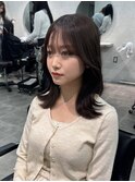 韓国レイヤーカット/顔周り/ココアベージュ/古荘竜生