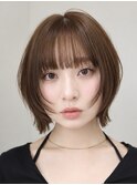 小顔見えシースルーバング×顔まわりレイヤーくびれハッシュボブ