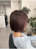 切りっぱなしボブ × ラベンダーピンク【神永】