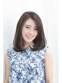 前髪なし大人気な大人可愛いロブ/大人かわいい/黒髪/小顔ヘア
