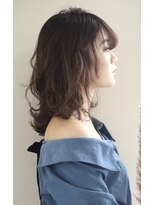 ヘアーメイクパウダー 天王寺寺田町店(Hair make powder) 小顔外ハネミディアムアッシュ20代30代40代くびれミディ韓国ヘア