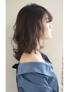 ヘアーメイクパウダー 天王寺寺田町店(Hair make powder) 小顔外ハネミディアムアッシュ20代30代40代くびれミディ韓国ヘア