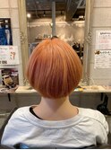 【h hair 四条大宮】マッシュ×ピンクオレンジ