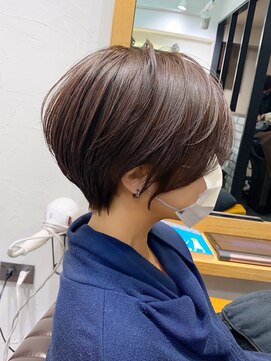 マグ ギンザ(mag ginza) 【30代40代】横顔美人な絶壁解消ショートパーマ「永田カズヤ」